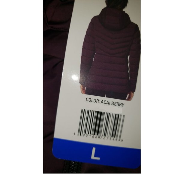 32 Degrees Heat Hooded Puffer Jacket Acai Berry NWT - Picture 5 of 7